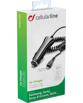 Caricabatterie da auto Cellularline micro usb 10w 2A fast charge 12/24 volt