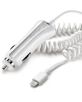 Cellularline – Lightning Caricabatterie Iphone 5W Bianco, Auto, Accendisigari, 1 metro , Bianco