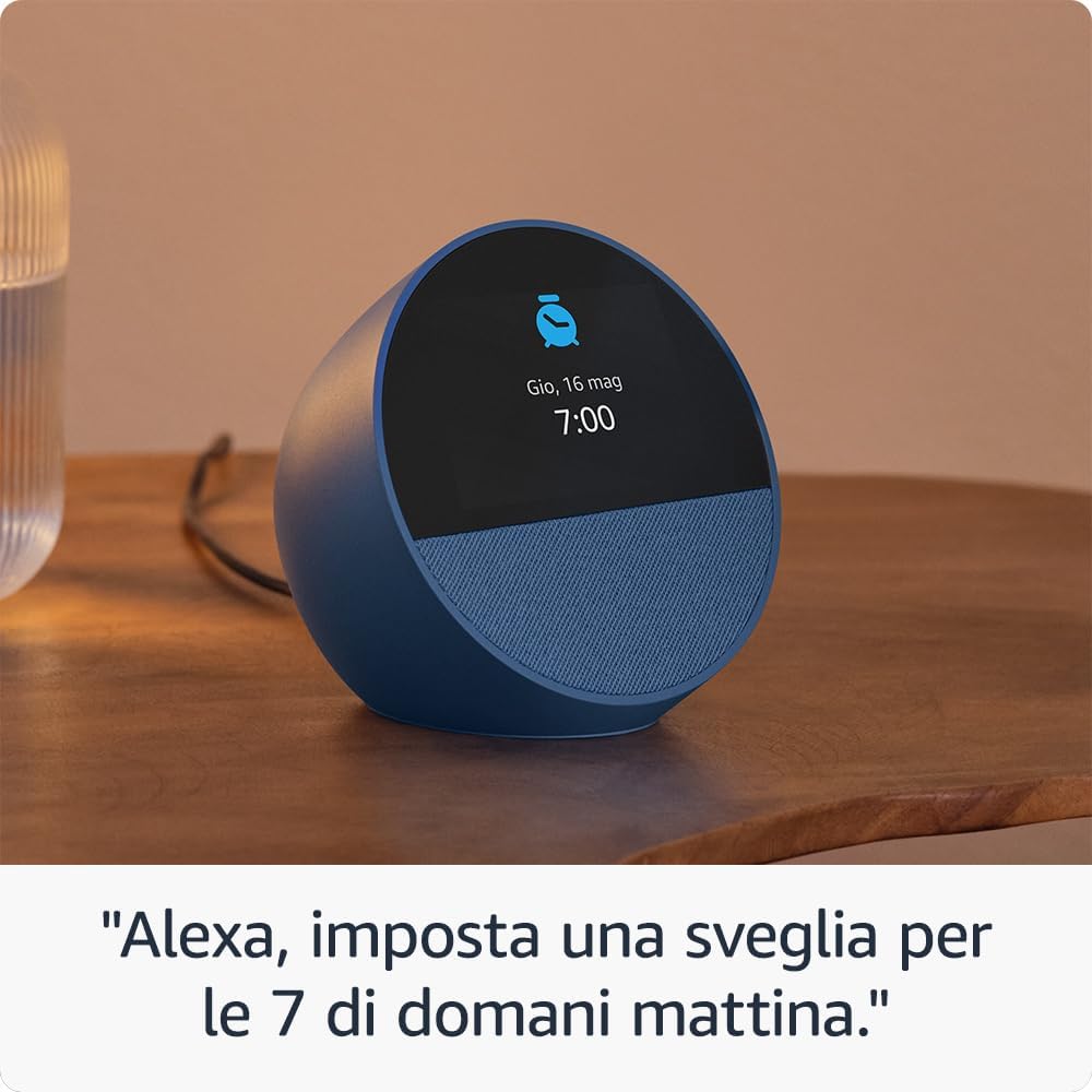 Amazon Echo Spot Alexa Ultimo Modello Sveglia Smart Wi-Fi suono potente Bianco - Image 6