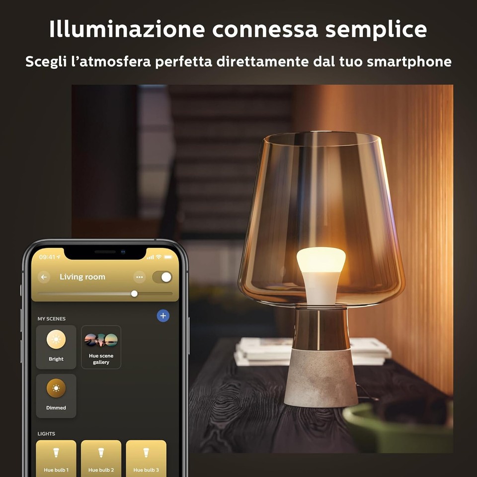 Lampadina PHILIPS Hue White LED Smart, Bluetooh, E27 Controllo Vocale Alexa 9W - Image 15
